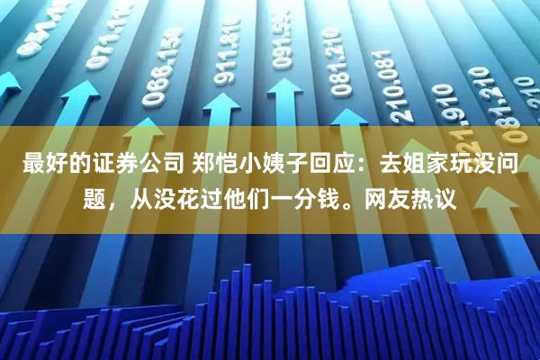 最好的证券公司 郑恺小姨子回应：去姐家玩没问题，从没花过他们一分钱。网友热议